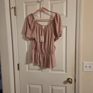 LC Lauren Conrad Blush Peasant Blouse Size XL